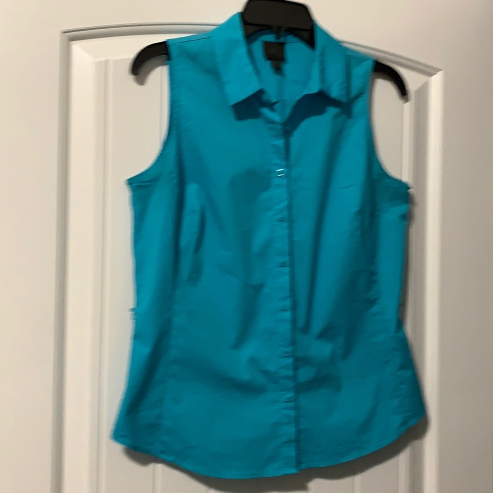 124) Worthington Teal Blue Shirt, Size S